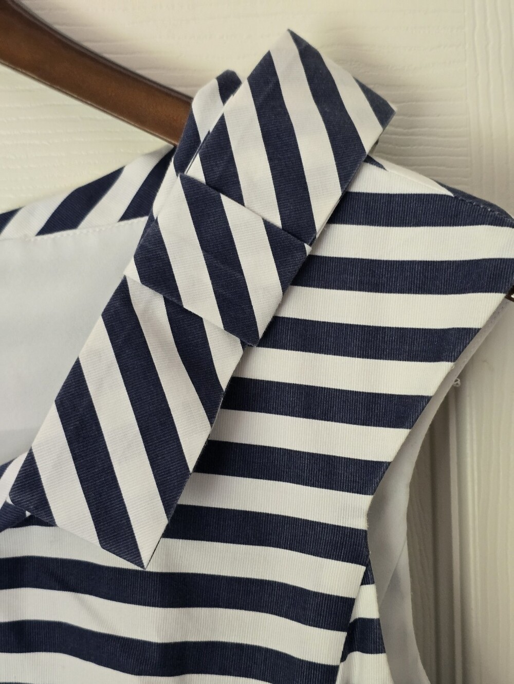 Sara Campbell Navy and White Striped Sleeveless Fit-and-Flare Dress - Picture 12 of 12